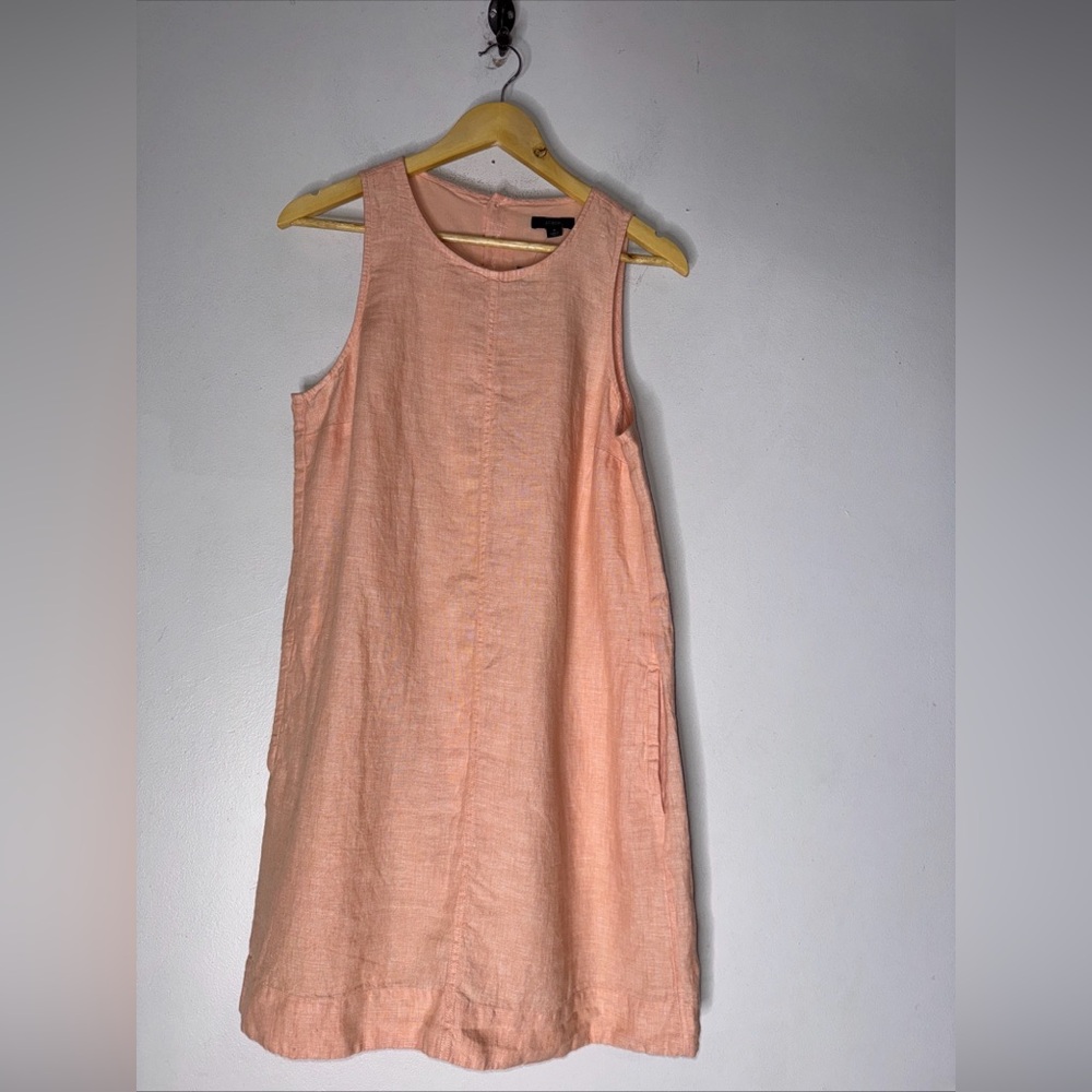 NWT J Crew Light Orange Linen Shift‎ Dress Size Small